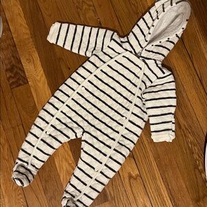 Nordstrom Quilted Striped Hooded Baby One-Piece outerwear